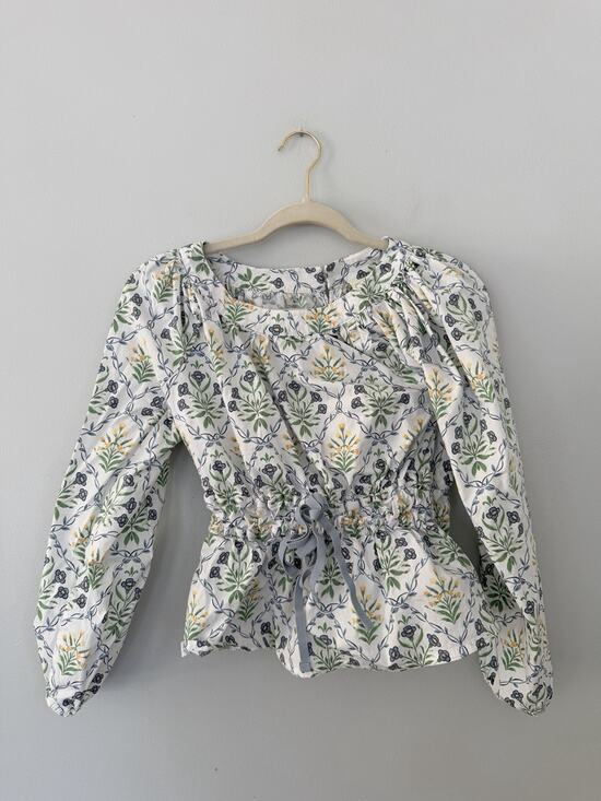 Spartina 449 Tops - Spartina 449 Women's S Blouse Floral Long Balloon Sleeve Smocked Cinch Waist